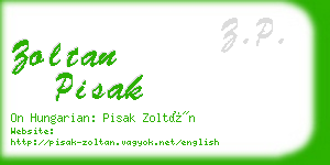 zoltan pisak business card